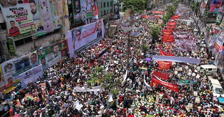 নয়াপল্টনে বিএনপির জনসমাবেশের একাংশ